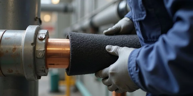 Checking aircon pipe insulation for condensation