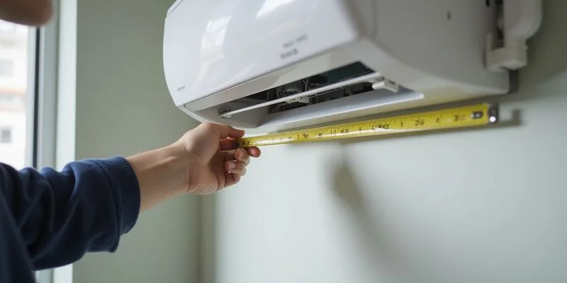 Indoor aircon unit mounting with proper clearance