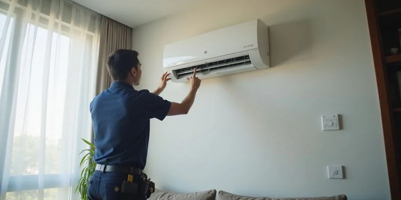 LG Dual Inverter wall mounted aircon servicing