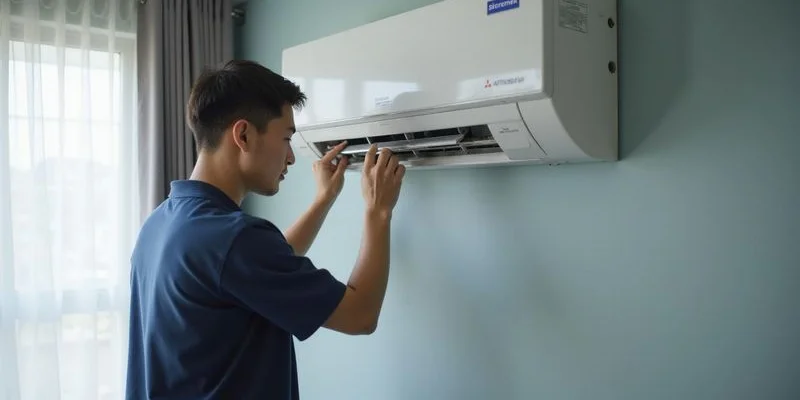 Mitsubishi Starmex wall mounted unit servicing