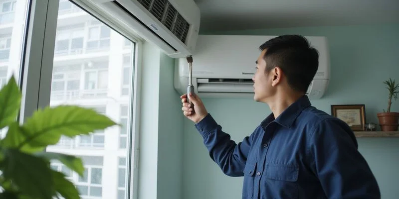 Panasonic inverter wall mounted aircon servicing