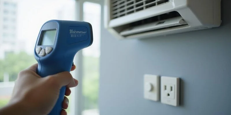 Testing aircon thermostat with thermometer