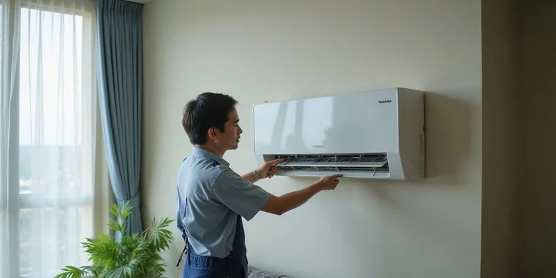 Toshiba wall mounted inverter aircon servicing